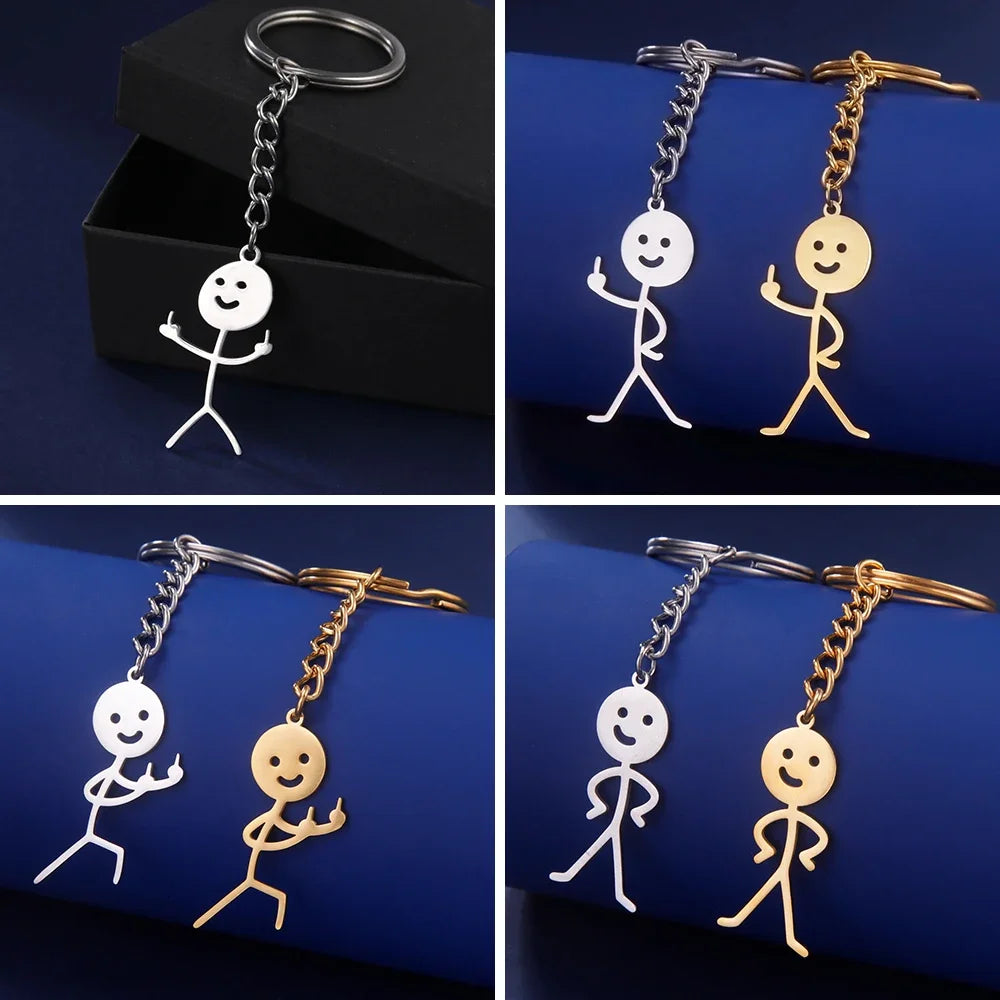 Teamer Funny Fuxk You Middle Finger Stickman Keychain – Buy By Pleasure